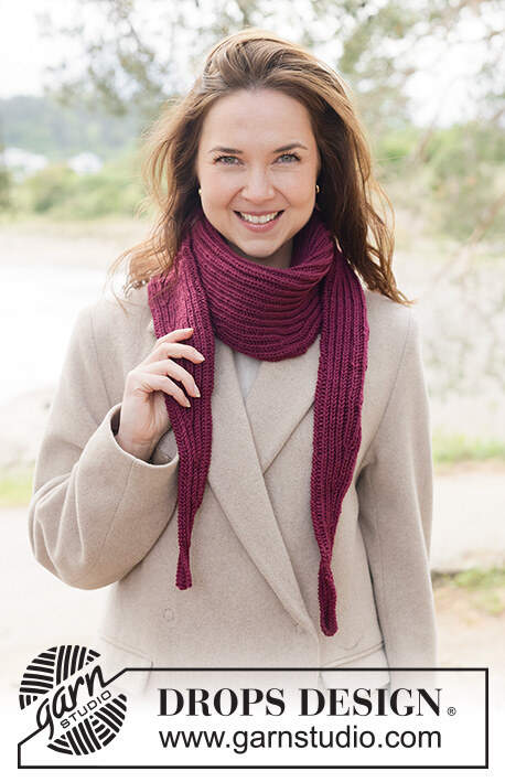 261-26 Scarlet Hush Shawl by DROPS Design