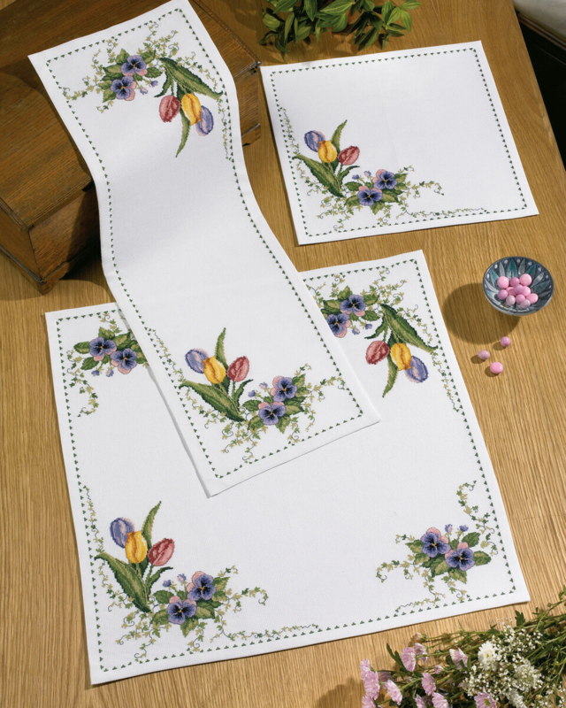 Stickset 3 Tulpen 26 x 79 cm