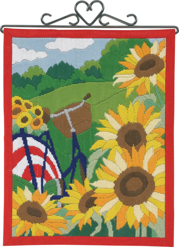 Stickset Sonnenblumen & Fahrrad 30 x 38 cm