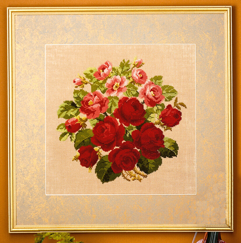 Stickset Alte Rosen 42x42 cm 5605/82