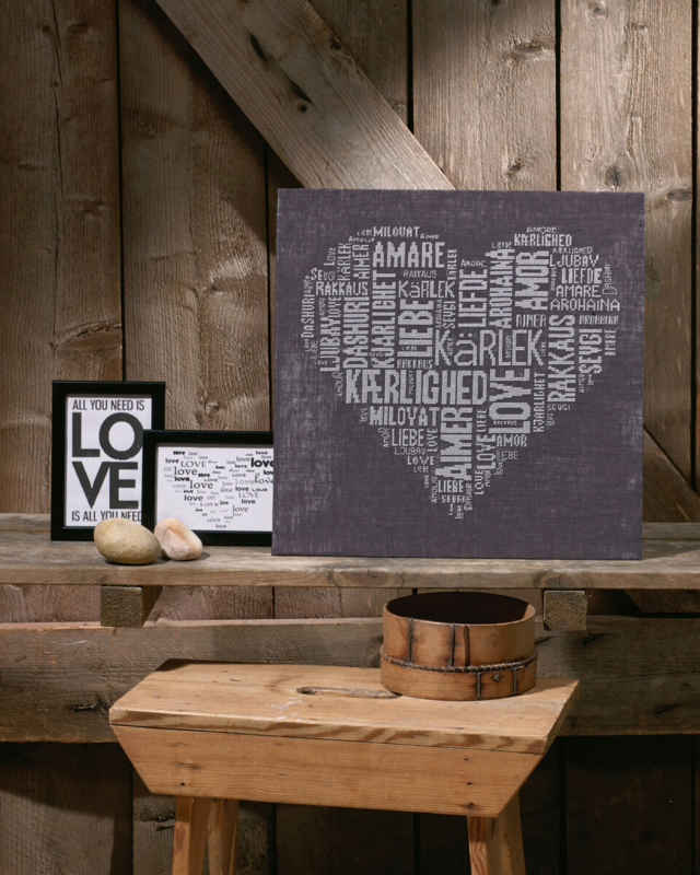 Stickset Love grau 39 x 39 cm