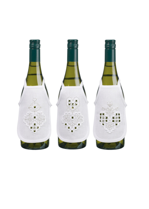 Stickerei-Set Hardanger Herz Silber 10 x 15 cm