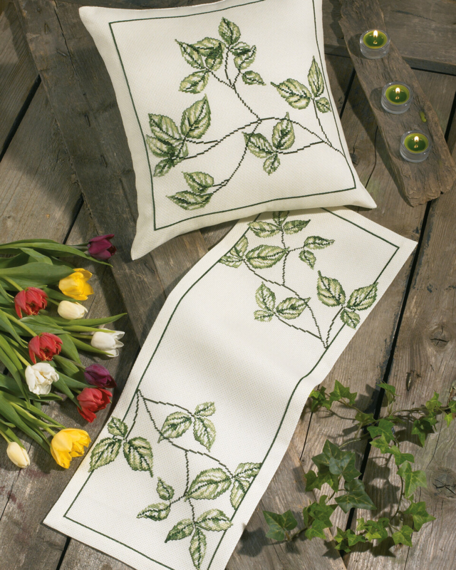 Stickset Zweig Läufer 39 x 39 cm