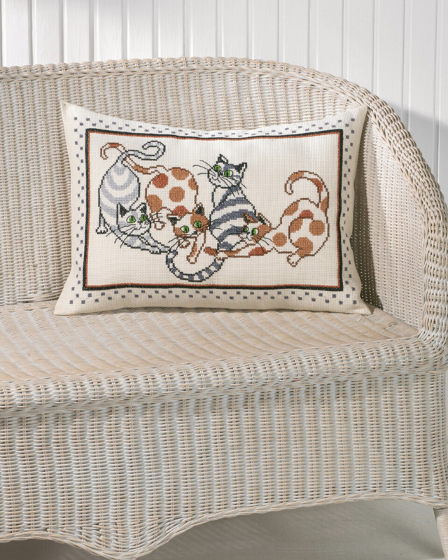 Stickset Katzenkissen 58 x 40 cm