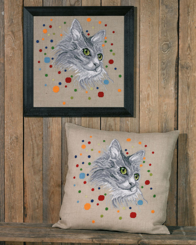 Stickset Katze 60 x 60 cm