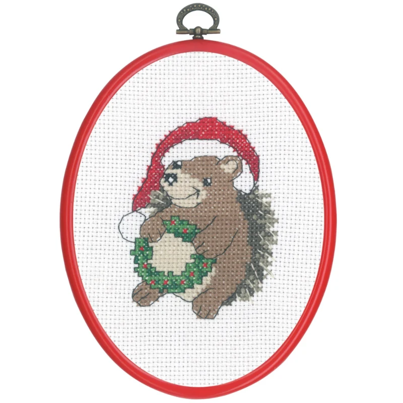 Weihnachtlicher Igel 13x18 cm
