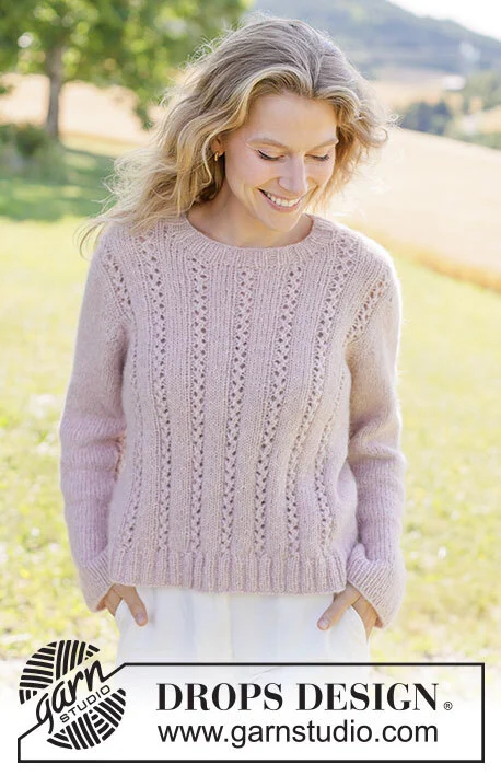 267-10 Rose Pearl Sweater by DROPS Design