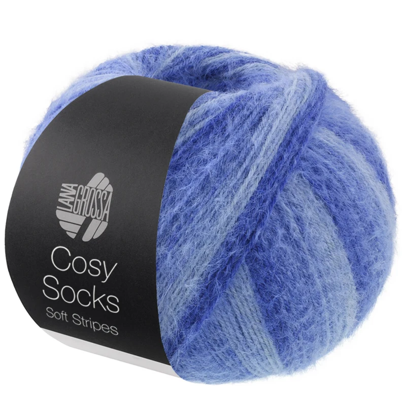Lana Grossa Cosy Socks Soft Stripes 109 Hell-/Himmelblau/Blau/Marine