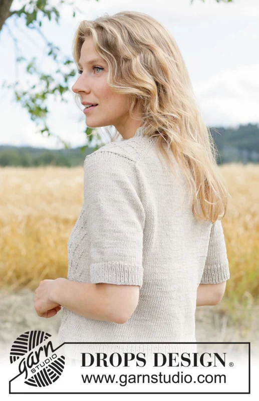 268-23 Crossing Sand Cardigan by DROPS Design