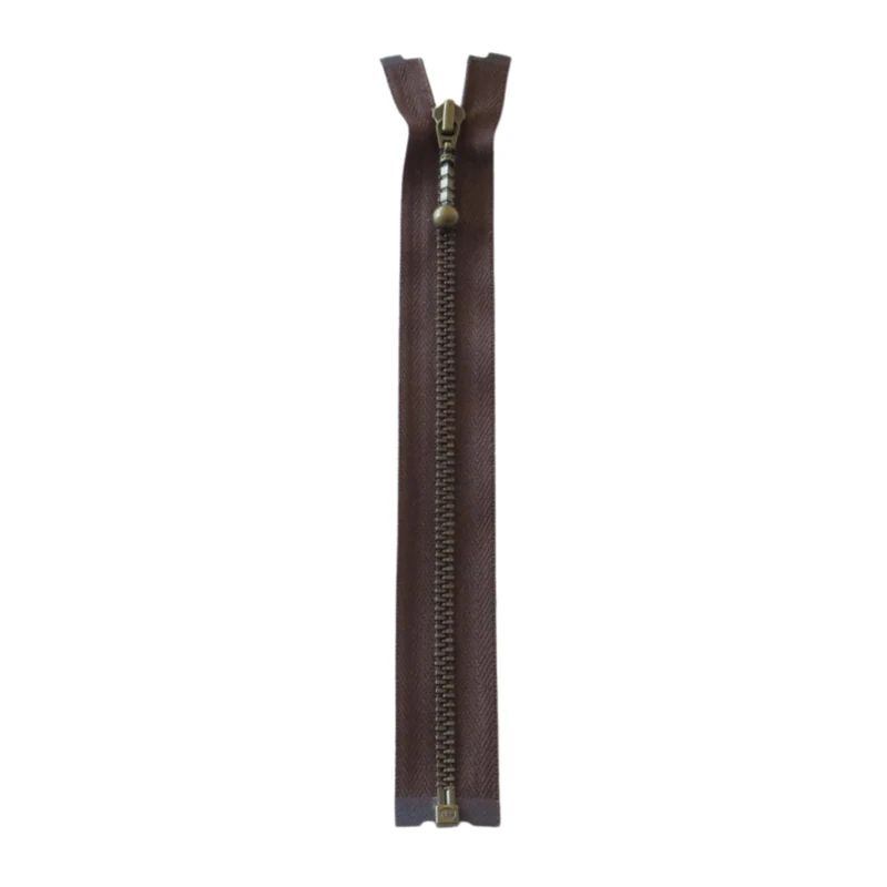 YKK Teilbarer Reißverschluss Metall 4 mm (25-65 cm) 570 Braun, Antikmessing