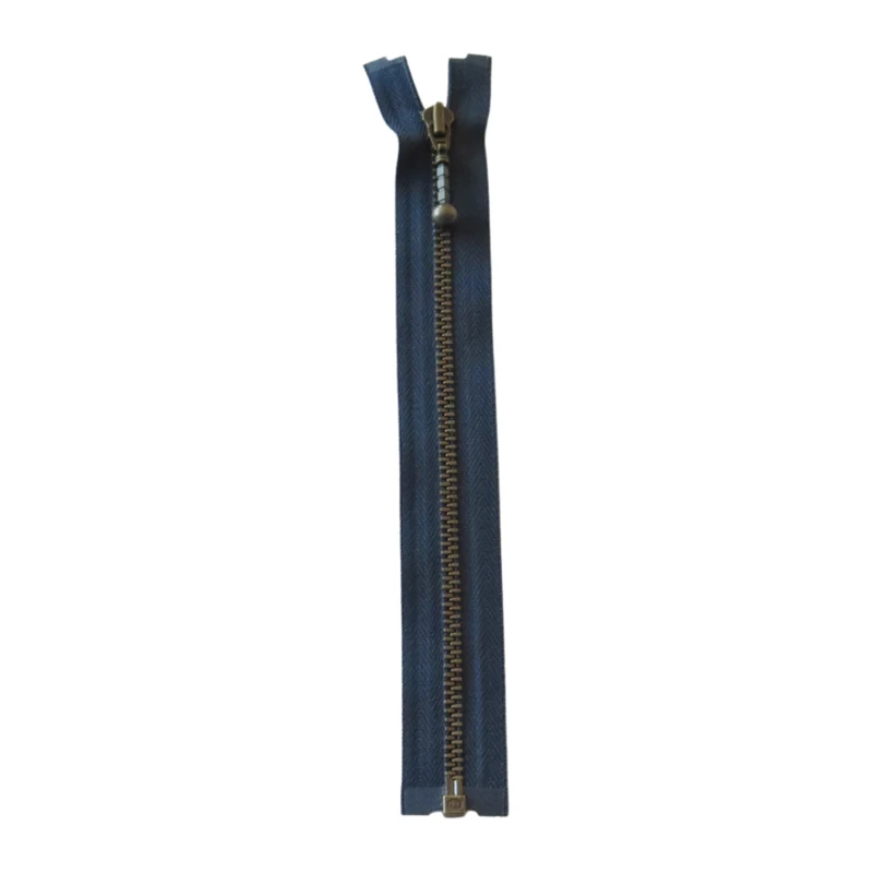 YKK Teilbarer Reißverschluss Metall 4 mm (25-65 cm) 560 Marineblau, Antikmessing
