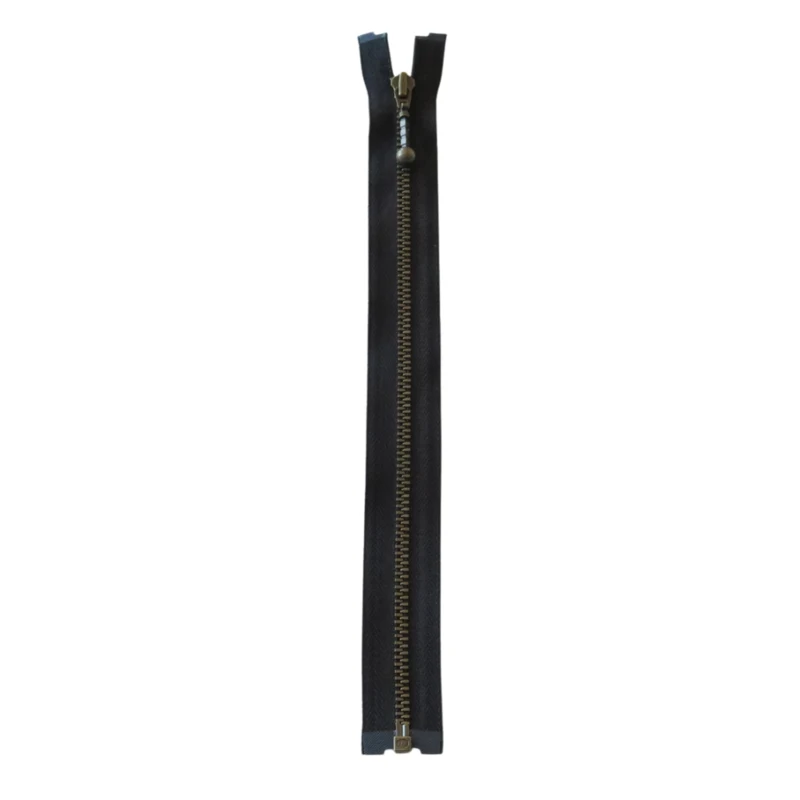 YKK Teilbarer Reißverschluss Metall 4 mm (25-65 cm) 580 Schwarz, Antikmessing