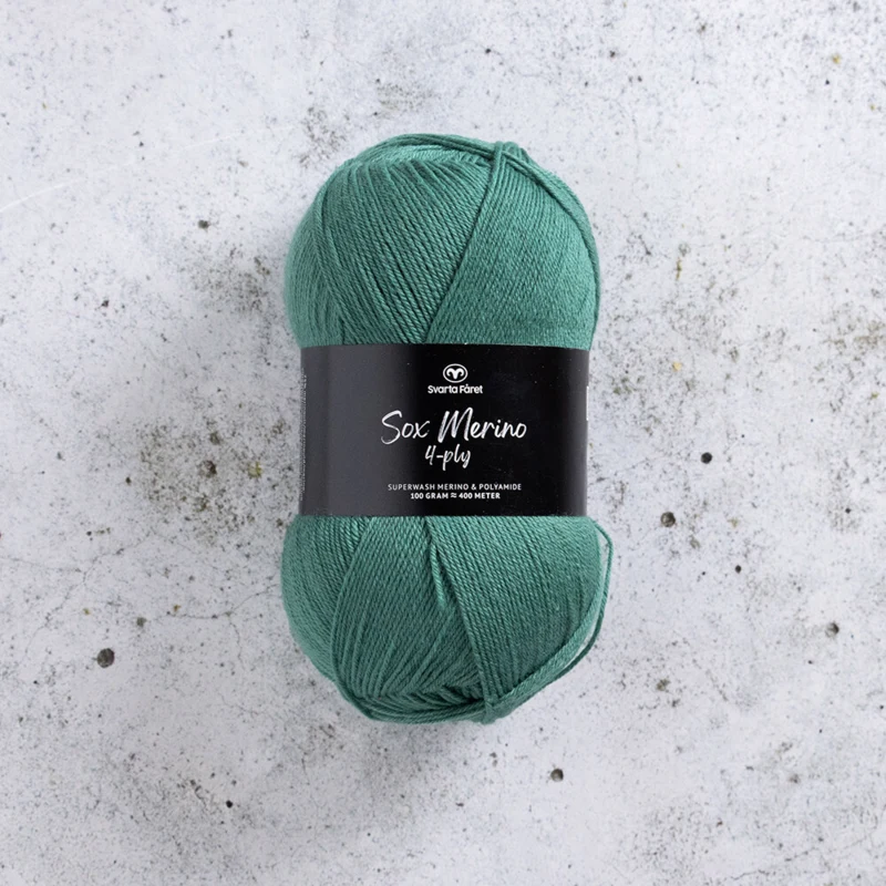 Svarta Fåret Sox Merino 4 ply 01 Blaugrüne Tinte