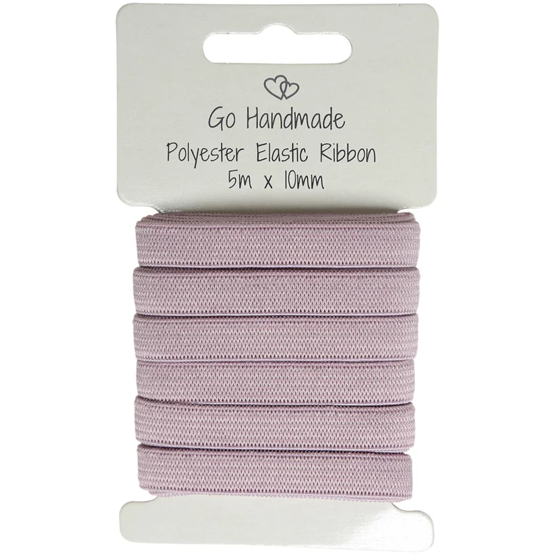 Go Handmade Elastikband: 5 m x 10 mm, Vintage rosa