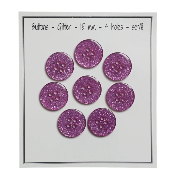 Go Handmade Glitzerknöpfe Rosa