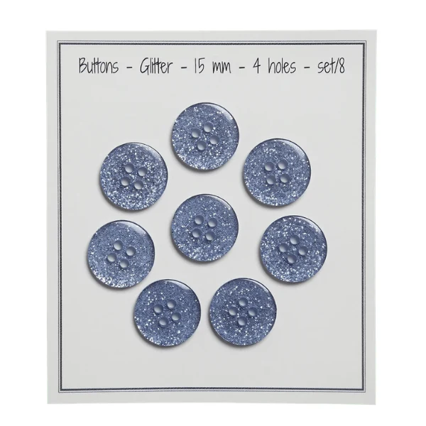 Go Handmade Glitzerknöpfe Blau