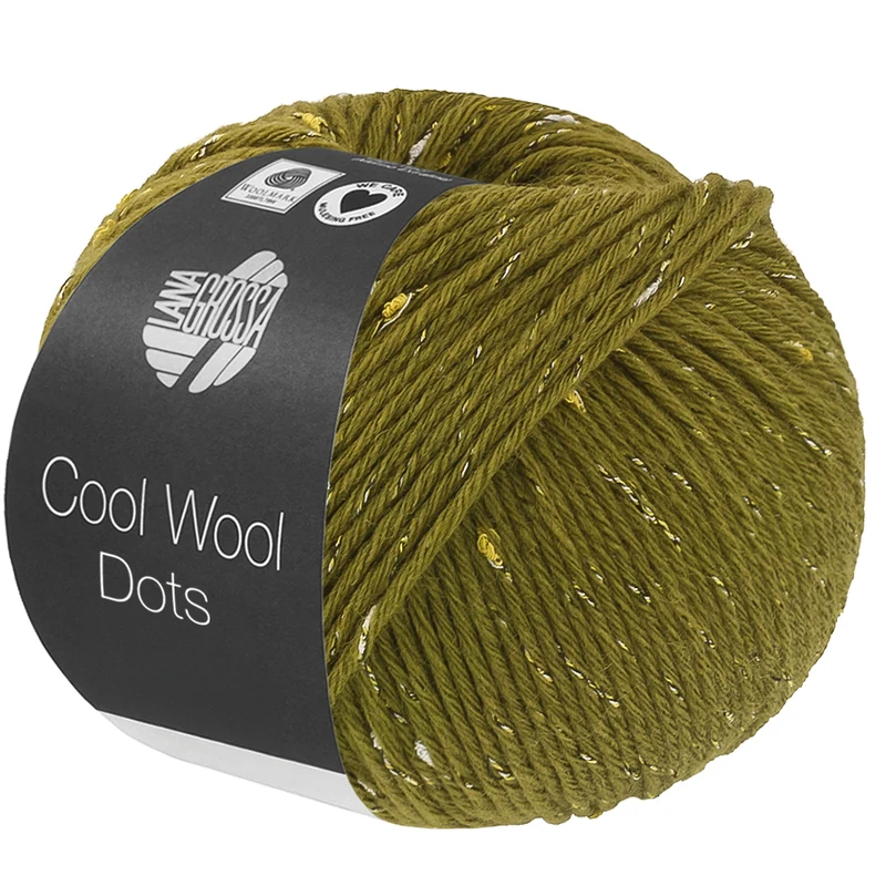 Lana Grossa Cool Wool Dots 07 Olivgrün