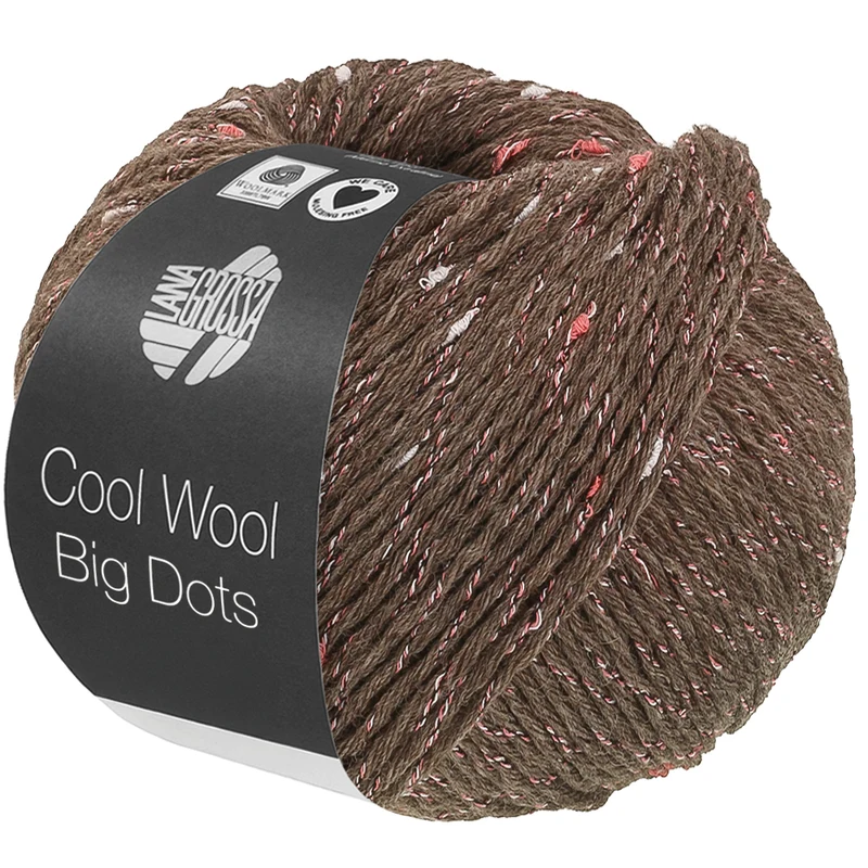 Lana Grossa Cool Wool Big Dots 111 Graubraun