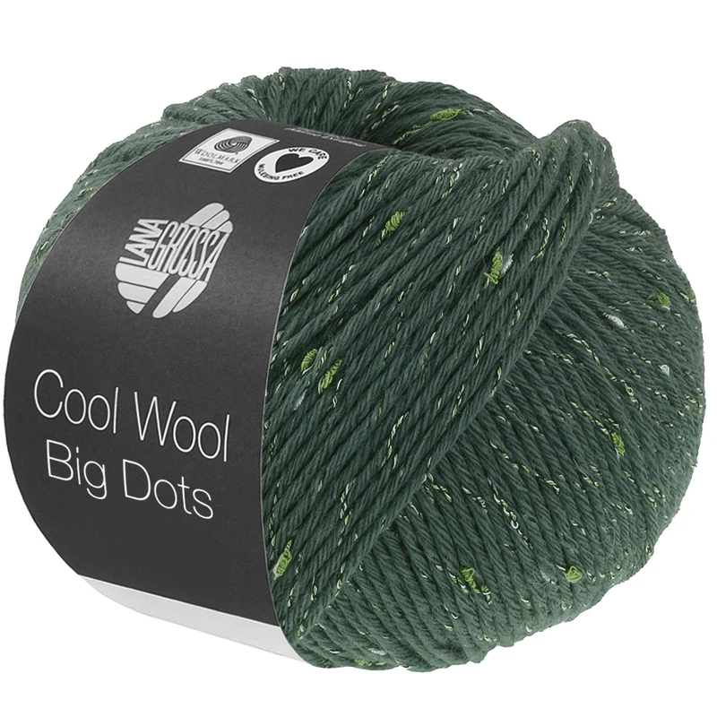 Lana Grossa Cool Wool Big Dots 108 Graugrün