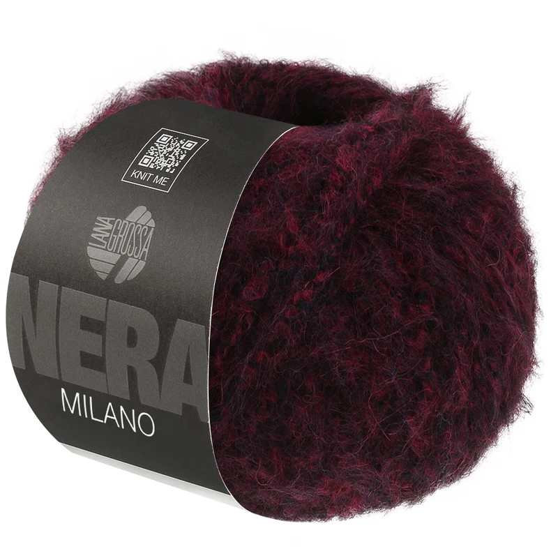 Lana Grossa Milano 12 Dunkelrot/Schwarz meliert