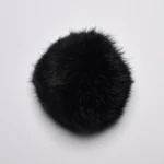 Pompon Kaninchenfell 10 cm 01 Schwarz