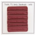 Go Handmade Dobbelt Label, PU læder, 5 x 1,5 cm, Handmade, 6 stk Hindbær