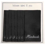 Go Handmade Vævet Label, Handmade, 60 x 32 mm, 10 stk Sort