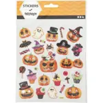 Stickers, Halloween Kürbis, 28 stk, 1 Bl.