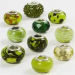 Glasperlen Harmonie Grün mit Glitter