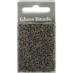 Rocaiperlen, Glasperlen 1,7 mm Grau Metall