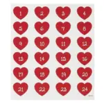 Sticker für Adventskalender, 24 stück Herzen