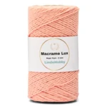 LindeHobby Macrame Lux, Rope Yarn, 2 mm 11 Hellrosa