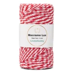 LindeHobby Macrame Lux, Rope Yarn, 2 mm 12 Rot und Weiß
