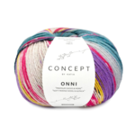 Katia Concept Onni Socks 405 Blaugrün-Fuchsia-Zitronengelb