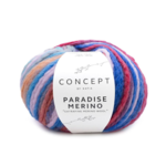 Katia Concept Paradise Merino 501 Kastanienbraun-Blau-Orange-Lila