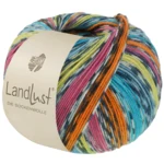 Lana Grossa Landlust Die Sockenwolle 825 Orange/Pink/Pistazie/Türkisblau/Petrolblau/Naturweiß/Dunkelgrau