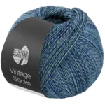 Lana Grossa Vintage Socks 1014 Meliertes Marine/Türkis/Grau/Nachtblau