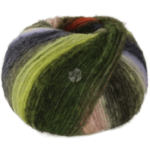 Lana Grossa Bomba 07 Pfirsich/Weiß-/Hell-/Dunkelgrün/Graupetrol/-braun/Türkisblau