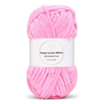 LindeHobby Fuzzy Chenille Silver Lurex 48 Neonrosa (hell)