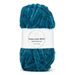 LindeHobby Fuzzy Chenille Silver Lurex 18 Petrolgrün / dunkeltürkis