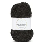 LindeHobby Fuzzy Chenille Silver Lurex 02 Schwarz