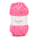 LindeHobby Fuzzy Chenille Gold Lurex 49 Neonrosa