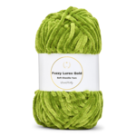 LindeHobby Fuzzy Chenille Gold Lurex 32 Grasgrün