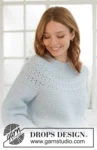 266-24 Blue Petal Sweater by DROPS Design