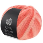 Lana Grossa Cosy Socks Soft Stripes 113 Lachs/-rot/Koralle