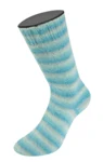 Lana Grossa Cosy Socks Soft Stripes 110 Hellgrau/Mint/Minttürkis/Türkis/Hellpetrol