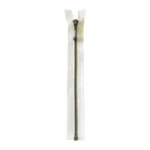 YKK Teilbarer Reißverschluss Metall 4 mm (25-65 cm) 841 Ecru, Antikmessing
