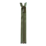 YKK Teilbarer Reißverschluss Metall 4 mm (25-65 cm) 566 Armeegrün, Antikmessing