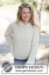 263-1 White Echo Sweater by DROPS Design — 4