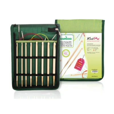 KnitPro BAMBOO Tunesische Häkelnadel Set 8 Größe (3.50-8.00mm)